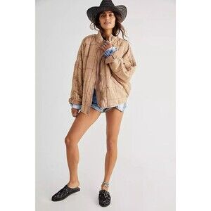 Free People Dolman Quilted Knit Jacket Top Oversized Zip-up Slouchy XL 276736